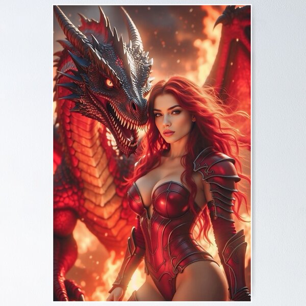 Item preview, Inferno Dragon Empress – Elemental Queens of 2026” designed and sold by SunsetAngelsAI.