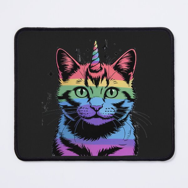 Item preview, Funny Trippy Psychedelic angry unicorn Hippie cat Print gift designed and sold by Dolostope.