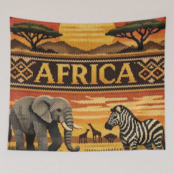 Item preview, Safari Adventure – African Knitting Pattern with Elephant and Zebra designed and sold by Mauswohn.