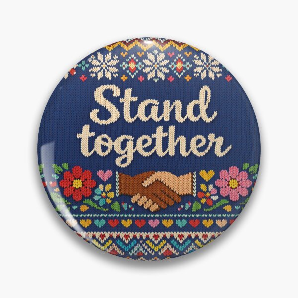 Artikelvorschau, Stand Together – Zusammenhalt im bunten Strickmuster Design entworfen und verkauft von Mauswohn.