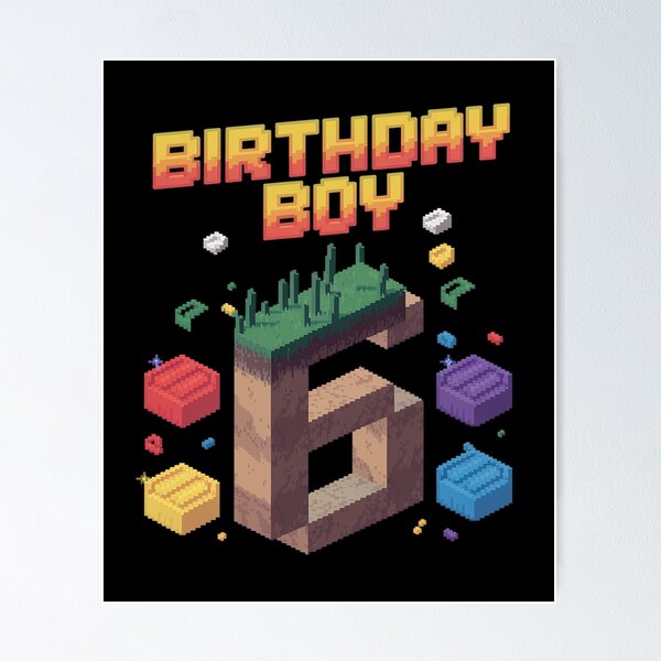 Item preview, Birthday Boy It's My 6th Birthday Video Game Pixel1  designed and sold by MythWoot.
