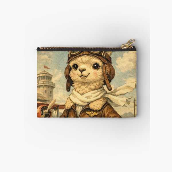 Item preview, Adventurous pilot llama with retro airplane design designed and sold by Mauswohn.