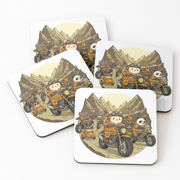 Item preview, Cute Animal Biker Gang - Chibi Mountain Adventure Motorbike Squad Sticker designed and sold by MT-Hub | Cute Aesthetic Art, Stickers & Phone Cases.