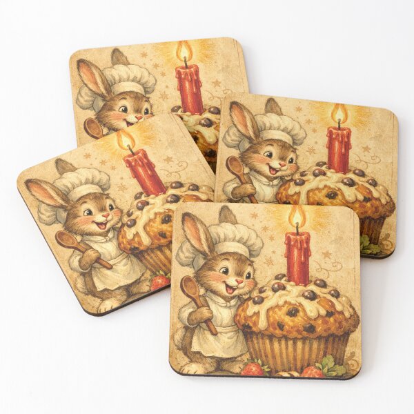 Item preview, Cute bunny baker with muffin – Nostalgic vintage design designed and sold by Mauswohn.