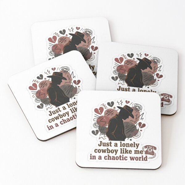 Item preview, Lonely Cowboy in a Chaotic World - Sad Western Silhouette Art designed and sold by MukuMint.
