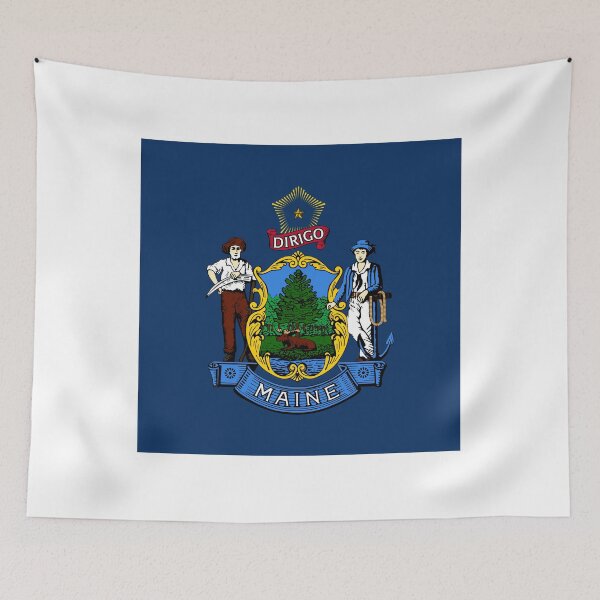 Item preview, Maine State Flag Minimal Design designed and sold by NTGUILTY.