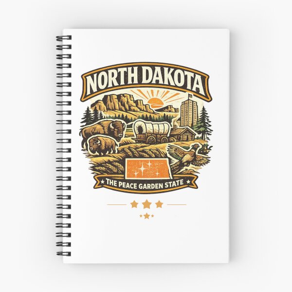 Item preview, North Dakota Vintage Logo Design | Retro Peace Garden State Apparel & Gifts designed and sold by Thehatinthecat.