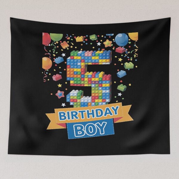 Item preview, Kids 5 Year Old Building Blocks 5th Birthday Boy  designed and sold by AquaKiev.
