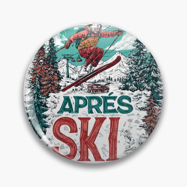 Item preview, Après Ski Retro Skier Jumping Mountains Poster designed and sold by Anastasiia Yurevych.