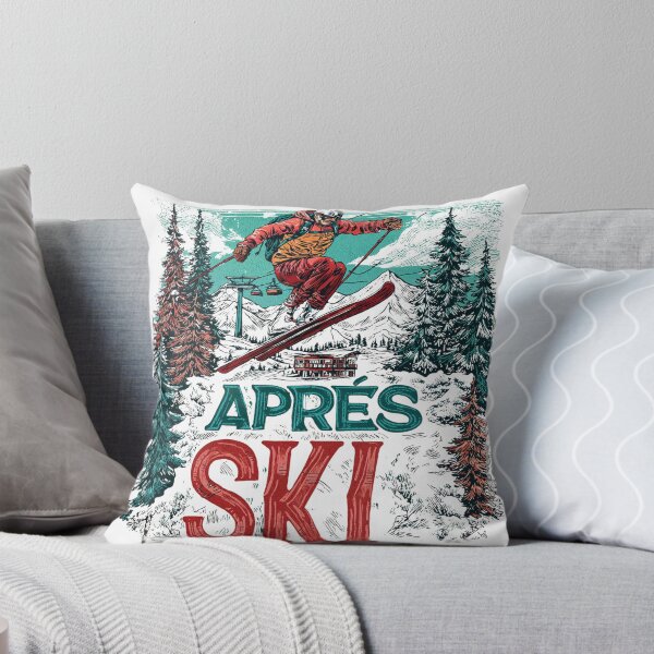 Item preview, Après Ski Retro Skier Jumping Mountains Poster designed and sold by Anastasiia Yurevych.