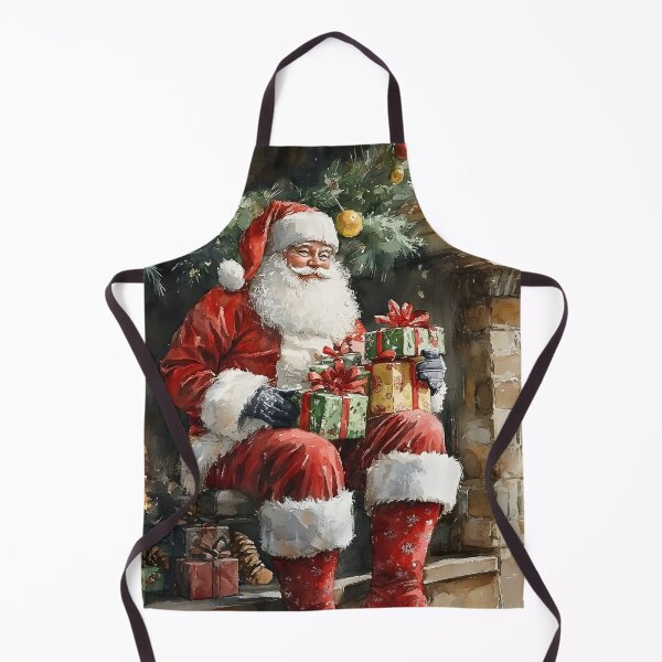 Item preview, Watercolor Illustration of Santa Claus with Christmas Gifts designed and sold by SyberGen.