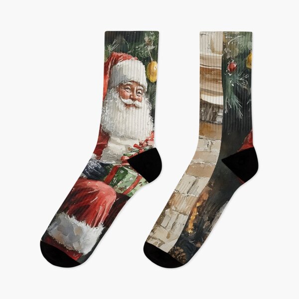 Item preview, Watercolor Illustration of Santa Claus with Christmas Gifts designed and sold by SyberGen.