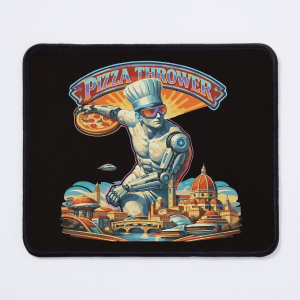 Item preview, Pizza Thrower - Cyberpunk Retro 70s Greek Statue Art designed and sold by Virtualstars.