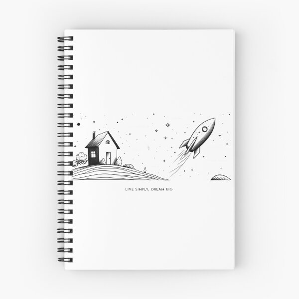 Item preview, Live Simply, Dream Big – Minimal Rocket & Home Illustration T-Shirt designed and sold by SoSpecialStore.