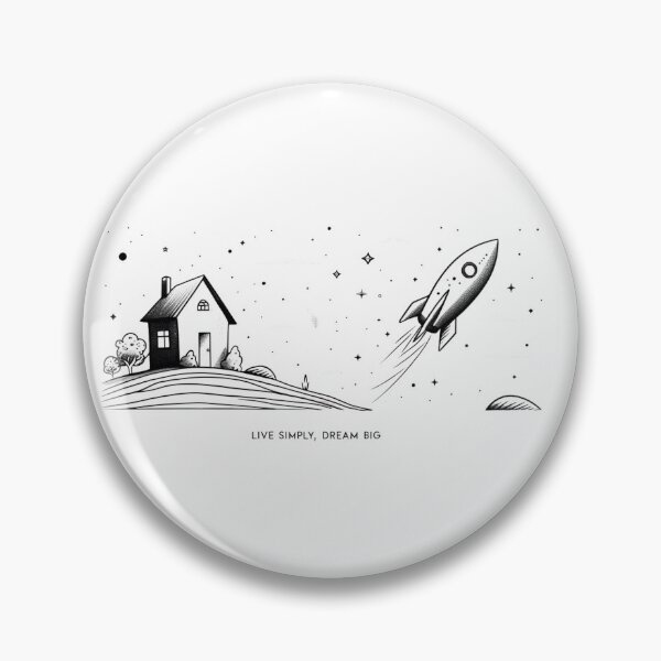 Item preview, Live Simply, Dream Big – Minimal Rocket & Home Illustration T-Shirt designed and sold by SoSpecialStore.