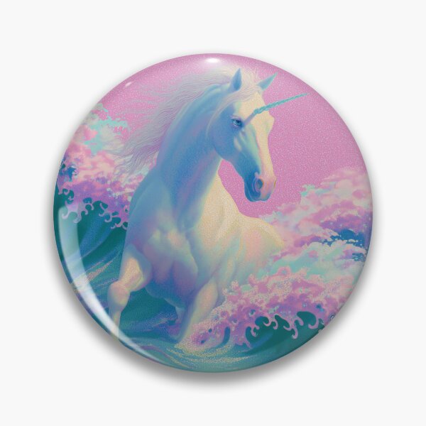 Item preview, Japanese Risograph Unicorn – 2026 Year of the Horse Wave Art designed and sold by BlissxPals.