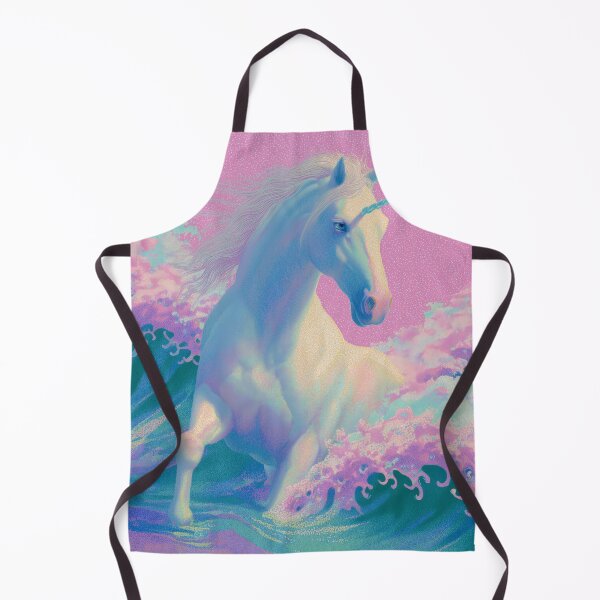 Item preview, Japanese Risograph Unicorn – 2026 Year of the Horse Wave Art designed and sold by BlissxPals.