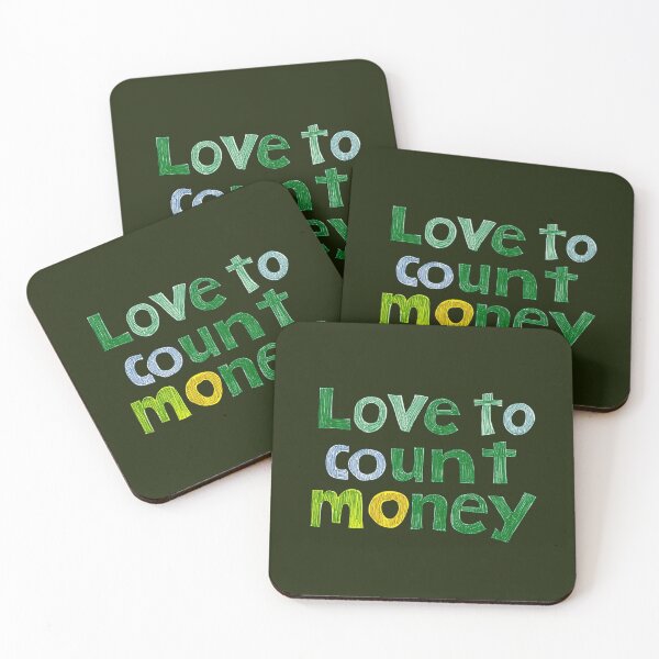 Item preview, Colorful "Love to count money" Typography designed and sold by SyberGen.