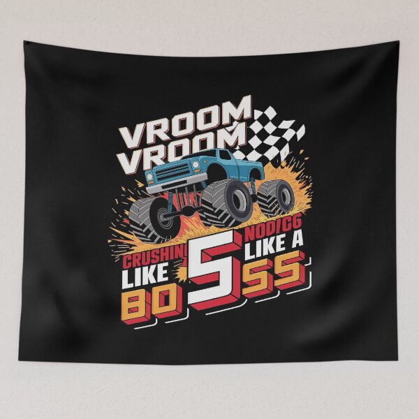 Item preview, Kids 5th Birthday Boy VROOM CRUSHING 5 LIKE A BOSS Fifth Party  designed and sold by CombatTask.