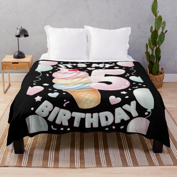 Item preview, Kids 5th Birthday Girl 5 Years, Ice Cream, Number 5 3 designed and sold by CombatTask.