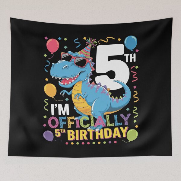 Item preview, Kids 5th Birthday Boy 5yr Five 5 Year Old Dinosaur T-Rex  designed and sold by AquaKiev.