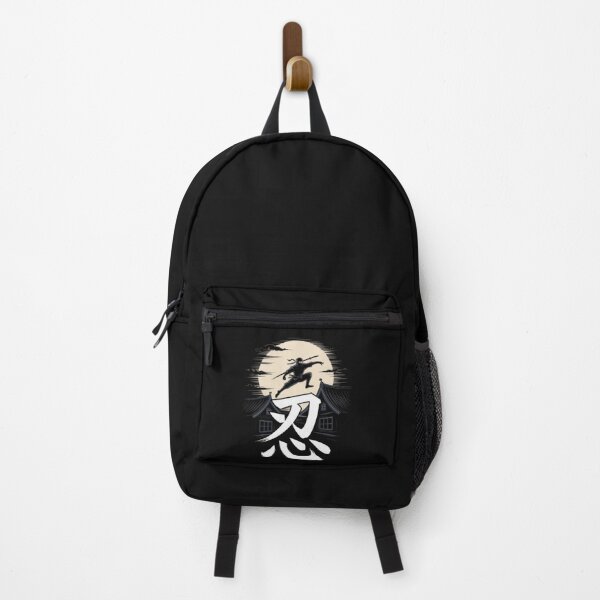 Item preview, Moonlit Ninja Warrior Jump | Japanese Kanji Samurai Night Art designed and sold by vvcreativedesigns.