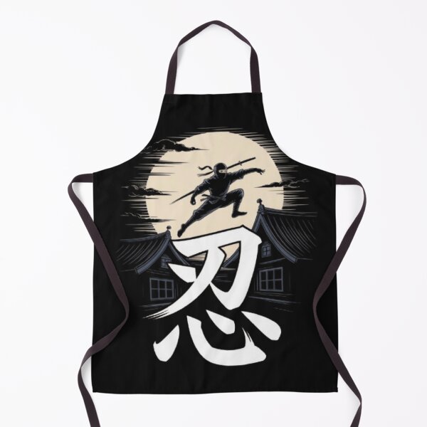 Item preview, Moonlit Ninja Warrior Jump | Japanese Kanji Samurai Night Art designed and sold by vvcreativedesigns.