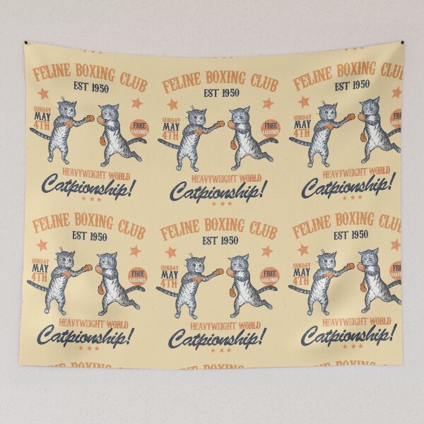 Item preview, Vintage Boxing Cats designed and sold by TheSamuraiCat.