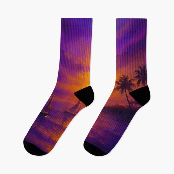 Item preview, Ocean Ember - Tropical Sunset with Sailboats designed and sold by Joey Santiago.