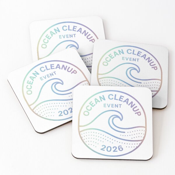 Item preview, Circular ocean cleanup event badge with wave and dotted debris, 2026 designed and sold by Creative88Art.