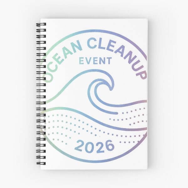 Item preview, Circular ocean cleanup event badge with wave and dotted debris, 2026 designed and sold by Creative88Art.