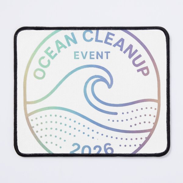 Item preview, Circular ocean cleanup event badge with wave and dotted debris, 2026 designed and sold by Creative88Art.