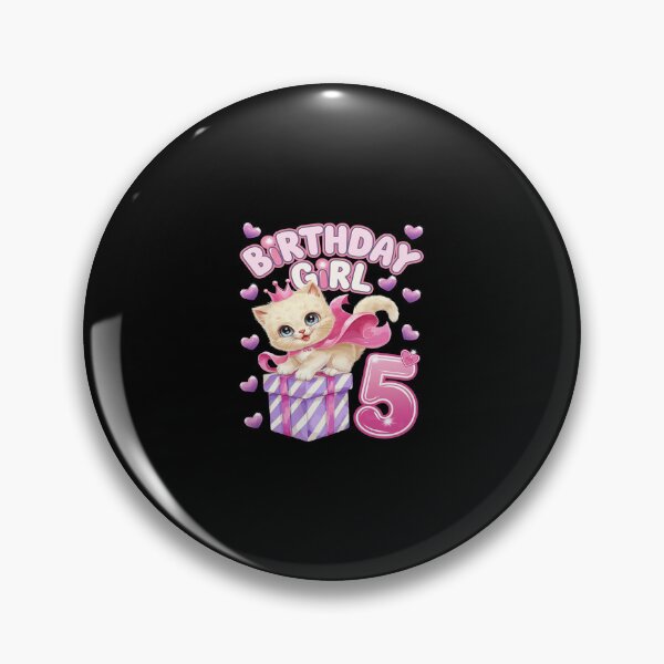 Item preview, Kids 5th Birthday, Girl 5 Year, Kitten, Number 5  designed and sold by CombatTask.