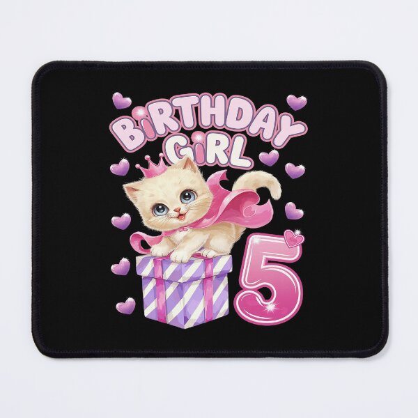Item preview, Kids 5th Birthday, Girl 5 Year, Kitten, Number 5  designed and sold by CombatTask.