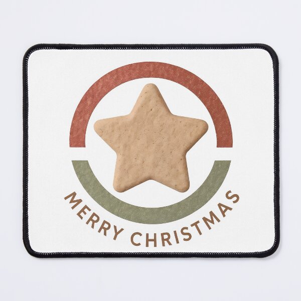 Item preview, Beige star cookie in red and sage circular band on black background designed and sold by Creative88Art.