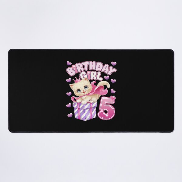 Item preview, Kids 5th Birthday, Girl 5 Year, Kitten, Number 5 designed and sold by AquaKiev.
