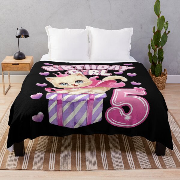 Item preview, Kids 5th Birthday, Girl 5 Year, Kitten, Number 5  designed and sold by AquaKiev.