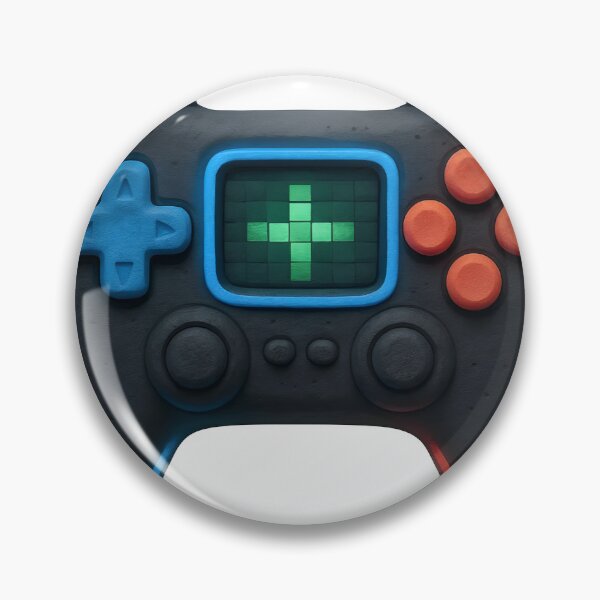 Item preview, Stylized 3D game controller on black with neon accents and display designed and sold by Creative88Art.