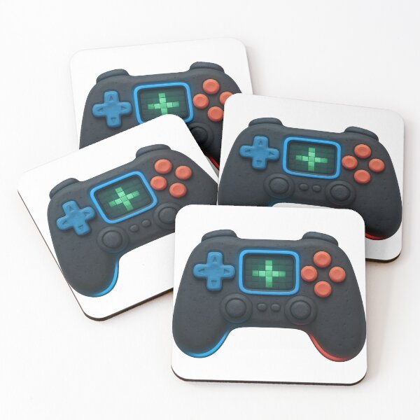 Item preview, Stylized 3D game controller on black with neon accents and display designed and sold by Creative88Art.
