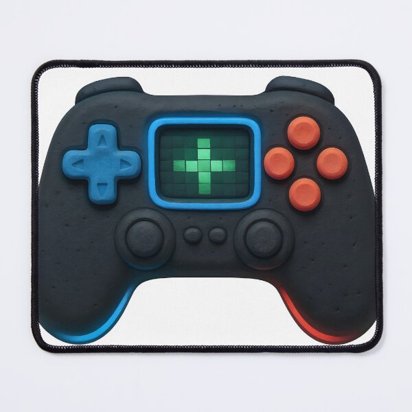 Item preview, Stylized 3D game controller on black with neon accents and display designed and sold by Creative88Art.