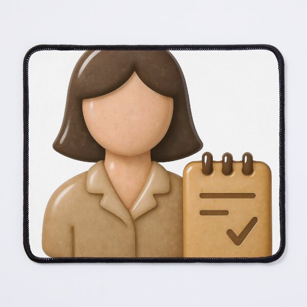Item preview, Faceless woman icon with notepad and checkmark on black background designed and sold by Creative88Art.