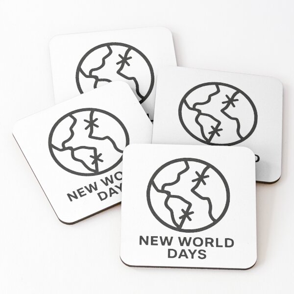 Item preview, Black and white globe logo with two X markers and NEW WORLD DAYS designed and sold by Creative88Art.