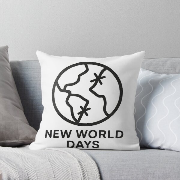 Item preview, Black and white globe logo with two X markers and NEW WORLD DAYS designed and sold by Creative88Art.