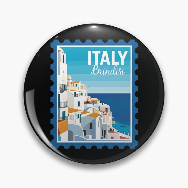 Item preview, Brindisi in Italy, Vintage Travel Stamp Illustration designed and sold by MaateoDesign.