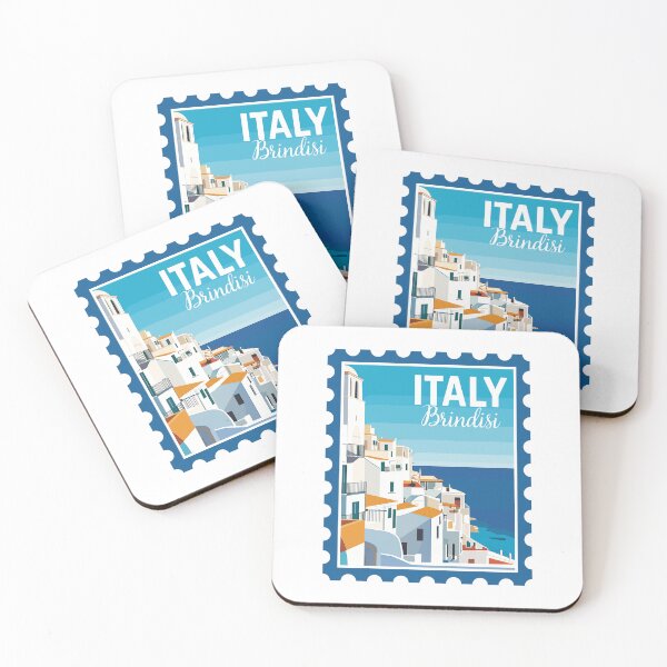 Item preview, Brindisi in Italy, Vintage Travel Stamp Illustration designed and sold by MaateoDesign.