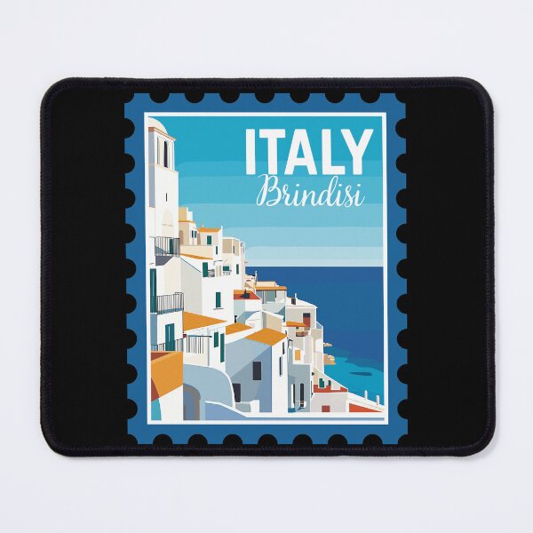 Item preview, Brindisi in Italy, Vintage Travel Stamp Illustration designed and sold by MaateoDesign.