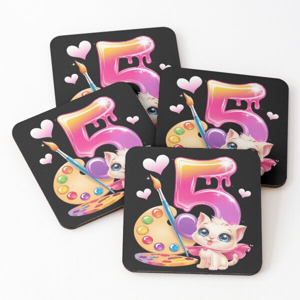 Item preview, Kids 5th Birthday, Girl 5 Years, Painting Art, Number 5  designed and sold by CombatTask.