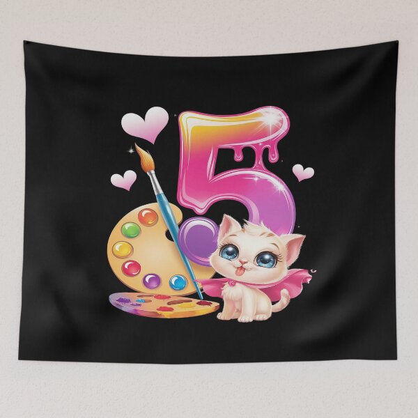 Item preview, Kids 5th Birthday, Girl 5 Years, Painting Art, Number 5  designed and sold by CombatTask.