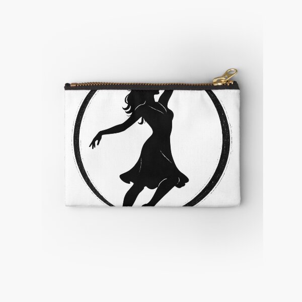 Item preview, Black and white silhouette of a dancing woman in a textured ring designed and sold by Creative88Art.