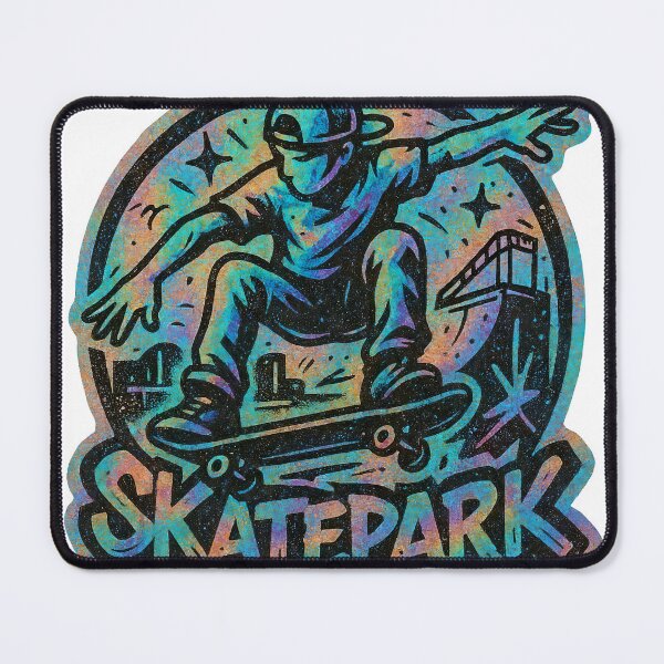 Item preview, Sticker style faceless skateboarder mid ollie over word SKATEPARK designed and sold by Creative88Art.